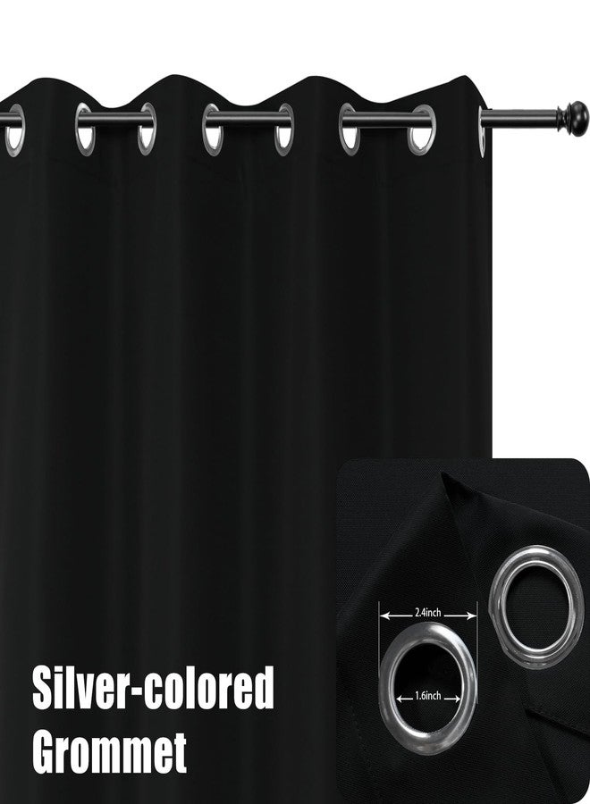 BONZER Outdoor Curtains for Patio Waterproof Thick Privacy Wide Grommet Light Filtering Outside Curtains for Porch Pergola Gazebo Deck, 1 Panel, 110W x 108L inch, Black - Image 2